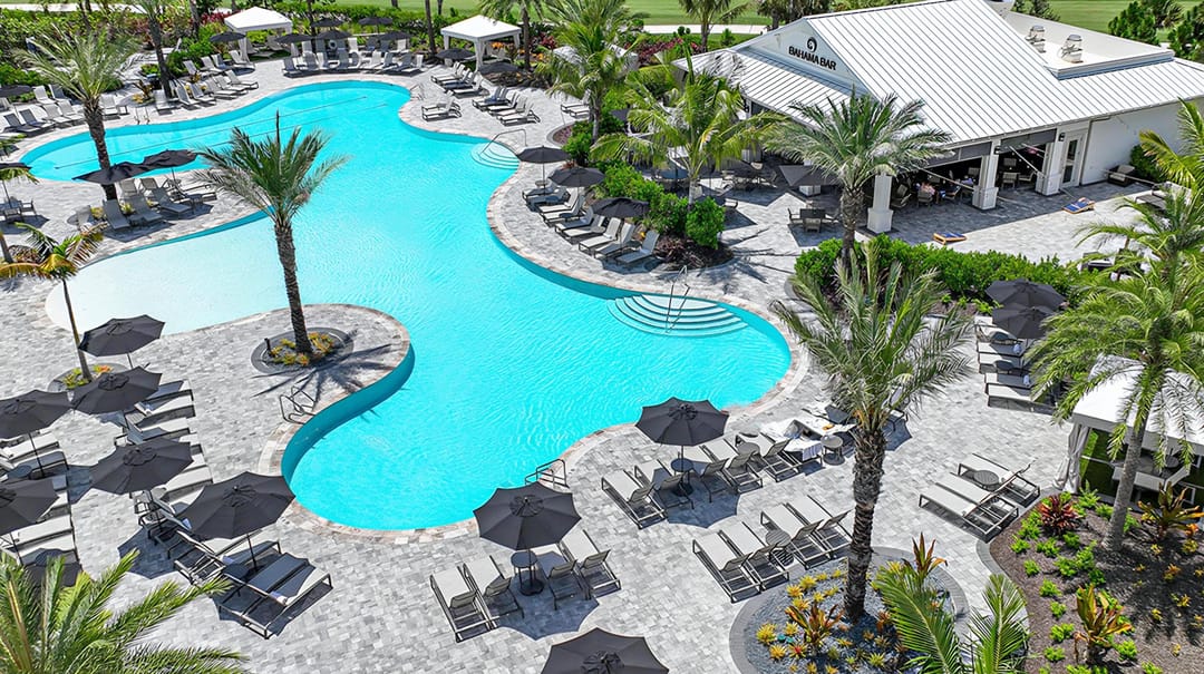 Esplanade at McKinnon Groves — Aerial of resort pool (planned)