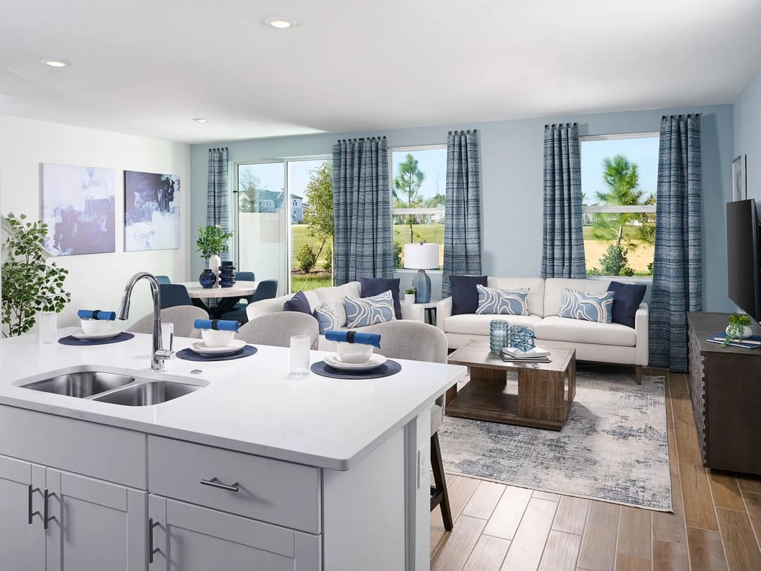 Cagan Crossings West — Great room in the Oakville model at Cagan Crossings West