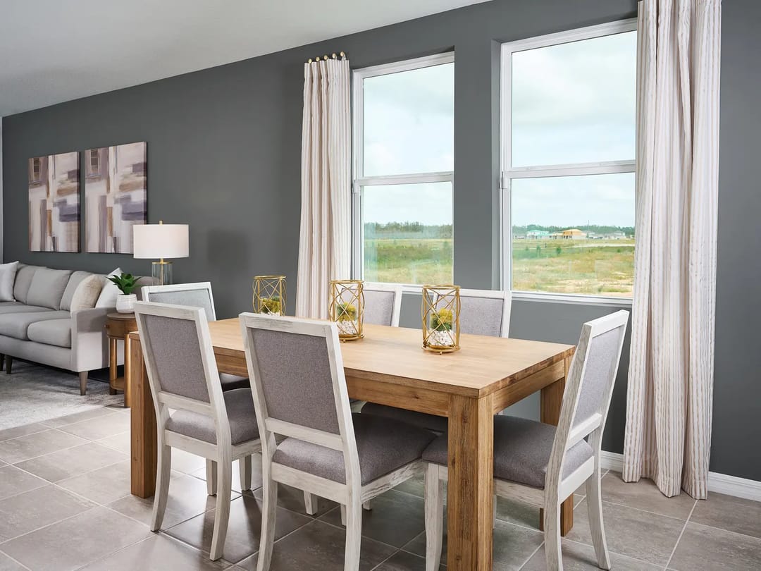 Springs at Lake Alfred — Dining room in the Yellowstone floorplan modeled at Springs at Lake Alfred