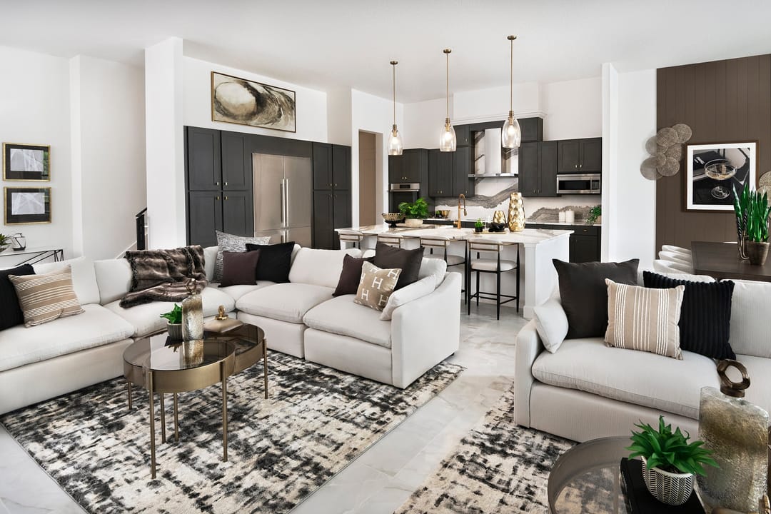 Waterfall decorado — sala (casa pronta em outro condomínio da Park Square)