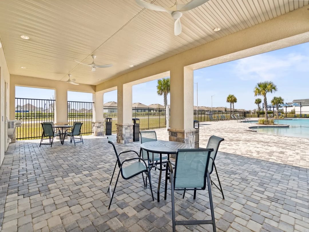 Villamar — Resort-style community pool and clubhouse at Villamar