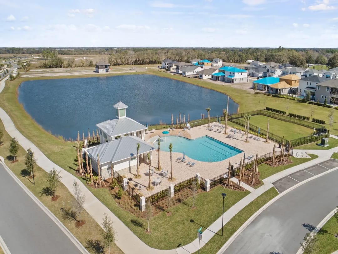 The Reserve at Twin Lakes — Aerial view of the amenity center at The Reserve at Twin Lakes