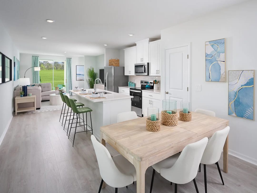 Hamilton Bluff — Great room in the Everglade floorplan modeled at Hamilton Bluff