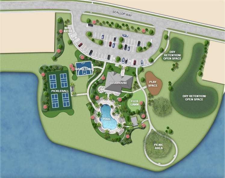 Ardisia Park — Planned amenity site plan - clubhouse, pool, pickleball