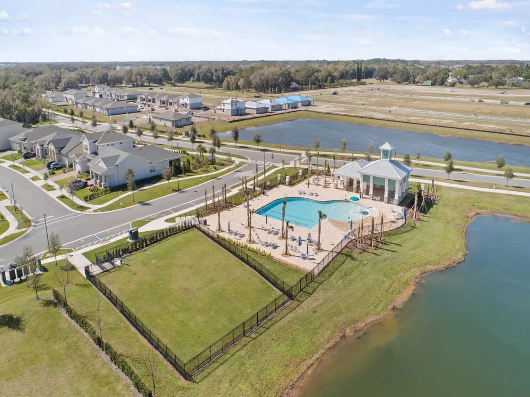 The Reserve at Twin Lakes — Aerial view of the amenity center at The Reserve at Twin Lakes