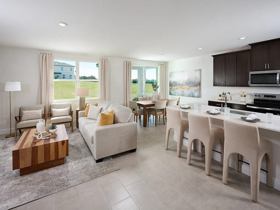 The Reserve at Hammock Oaks — Great room in the Hibiscus floorplan