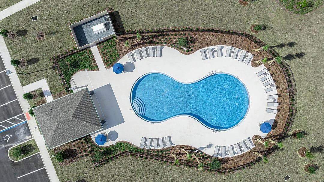Waterstone — Aerial view of pool and cabana