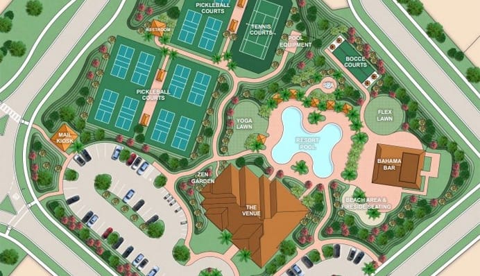 Esplanade at McKinnon Groves — Planned resort amenity site plan - The Venue