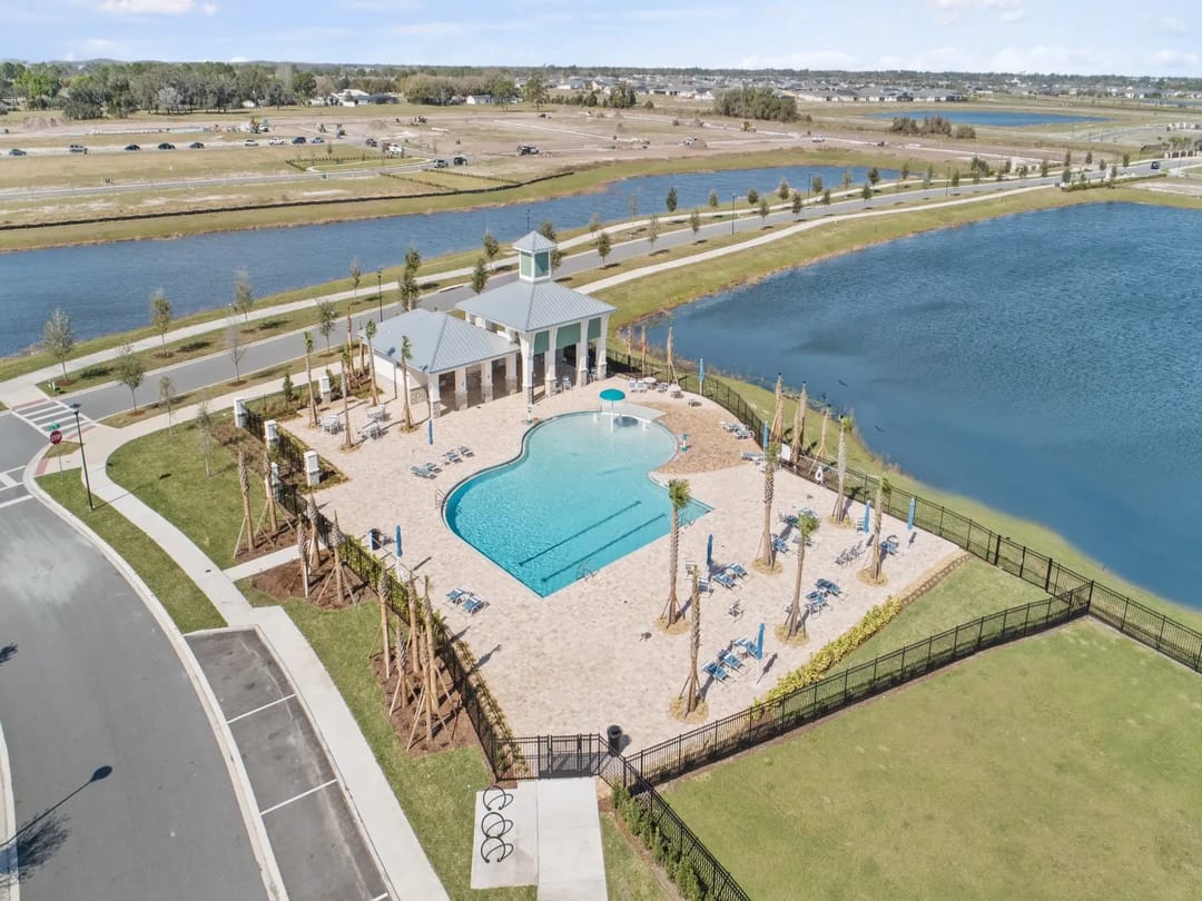 The Reserve at Twin Lakes — Aerial view of the amenity center at The Reserve at Twin Lakes